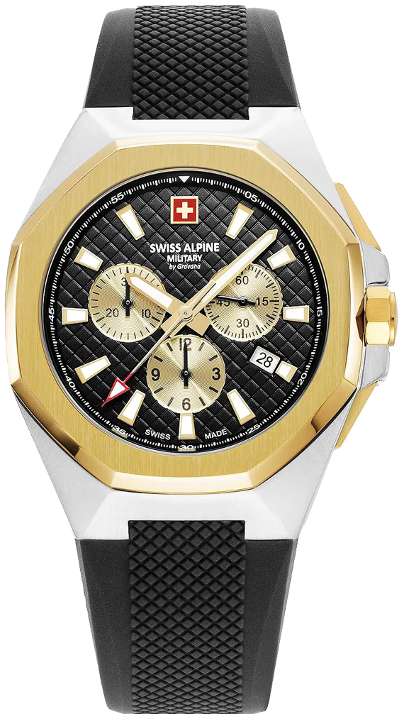 Swiss Alpine Military Herreklokke 7005.9847 Typhoon Sort/Gummi Ø42 mm