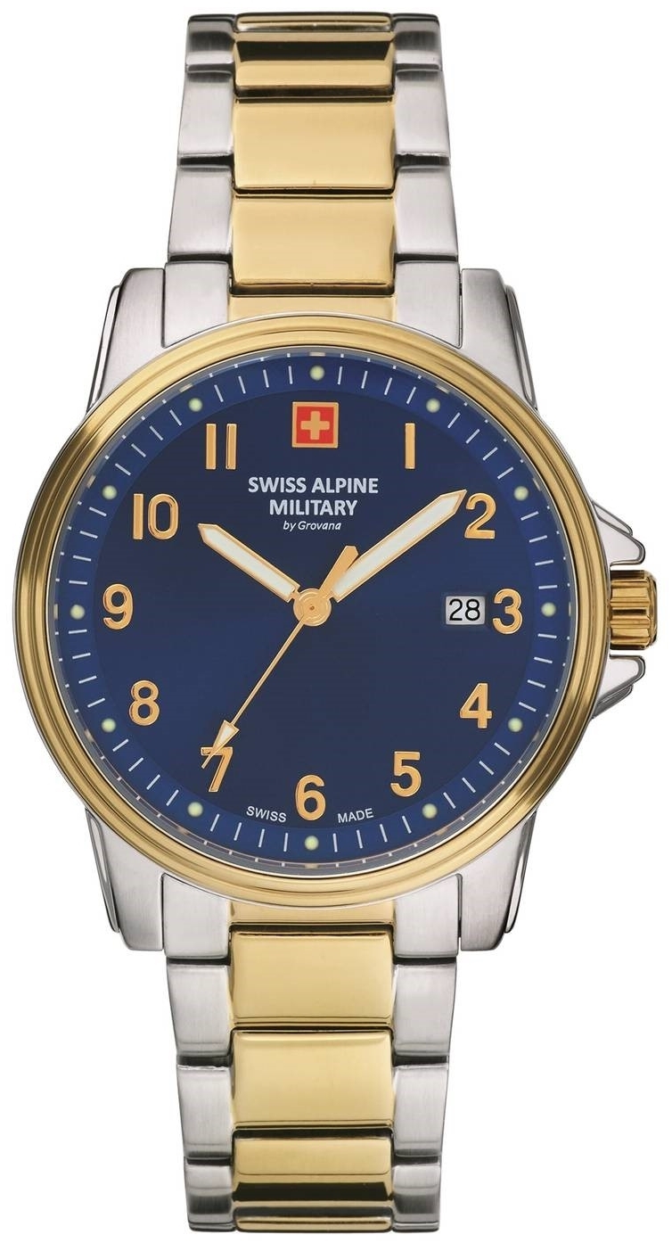 Swiss Alpine Military Herreklokke 7011.1145 Classic Blå/Gulltonet