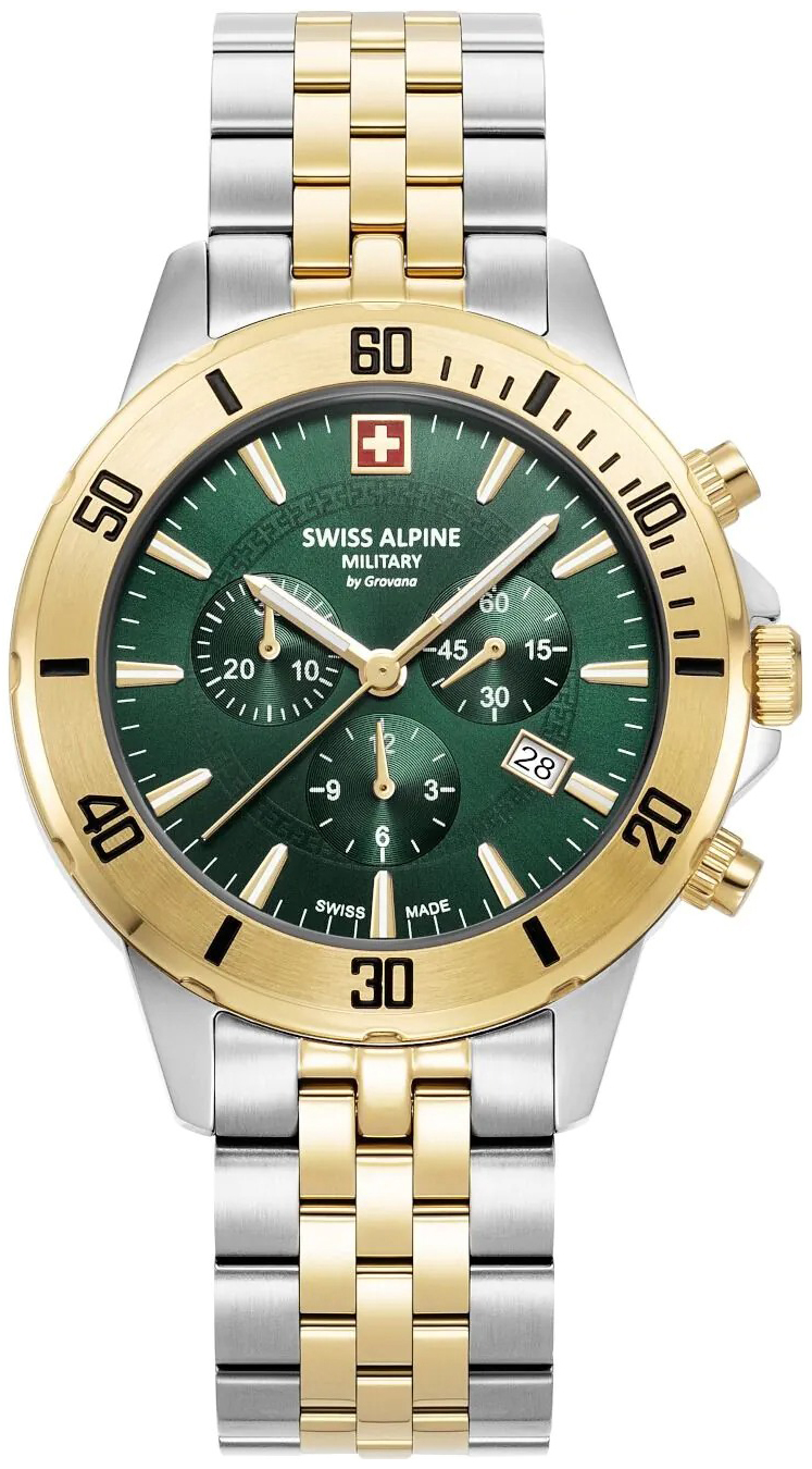 Swiss Alpine Military Herreklokke 7024.9144 Cruiser Grønn/Gulltonet