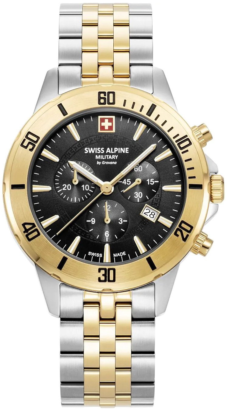 Swiss Alpine Military Herreklokke 7024.9147 Cruiser Sort/Gulltonet