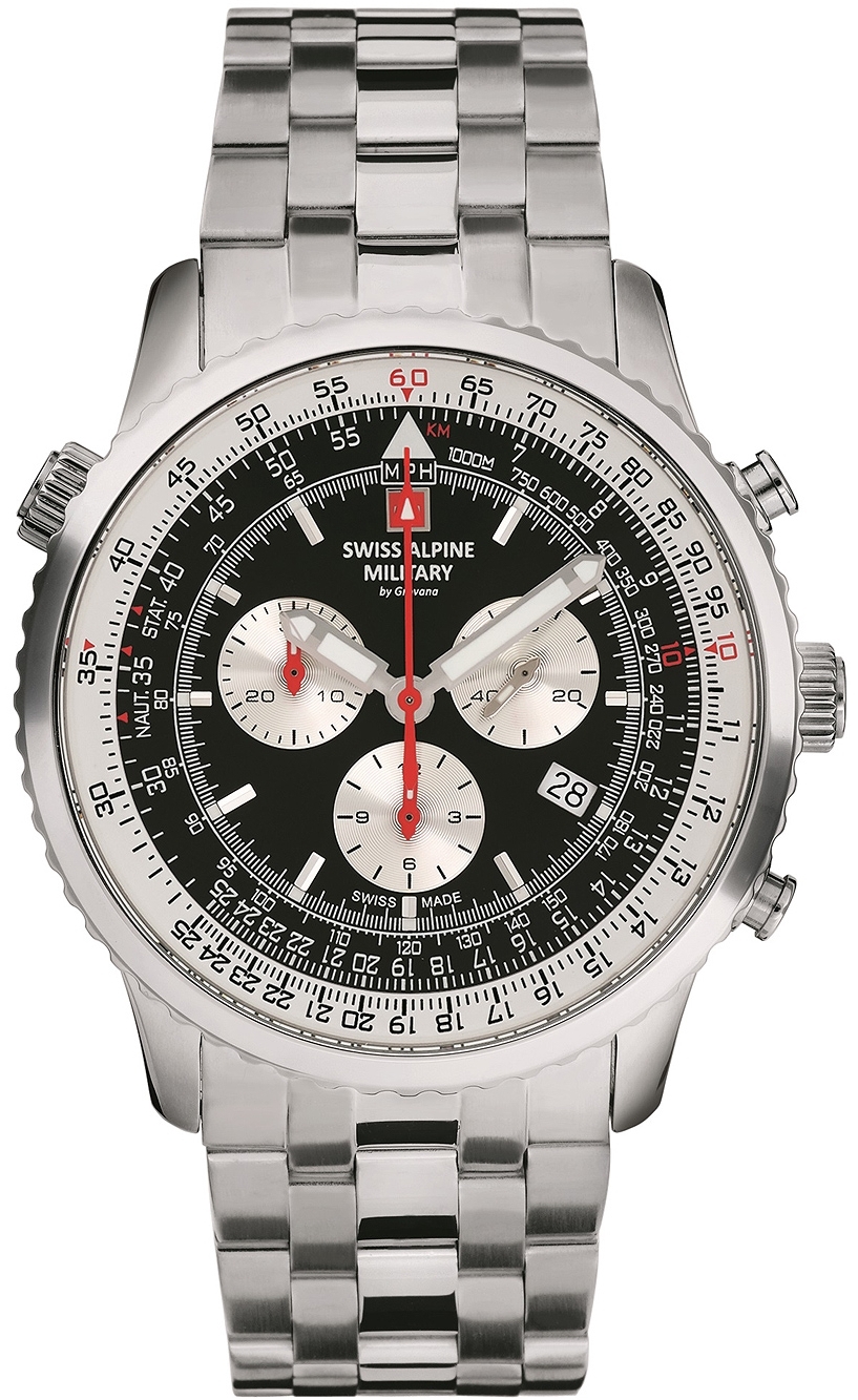 Swiss Alpine Military Herreklokke 7078.9137 Classic Sort/Stål Ø45 mm