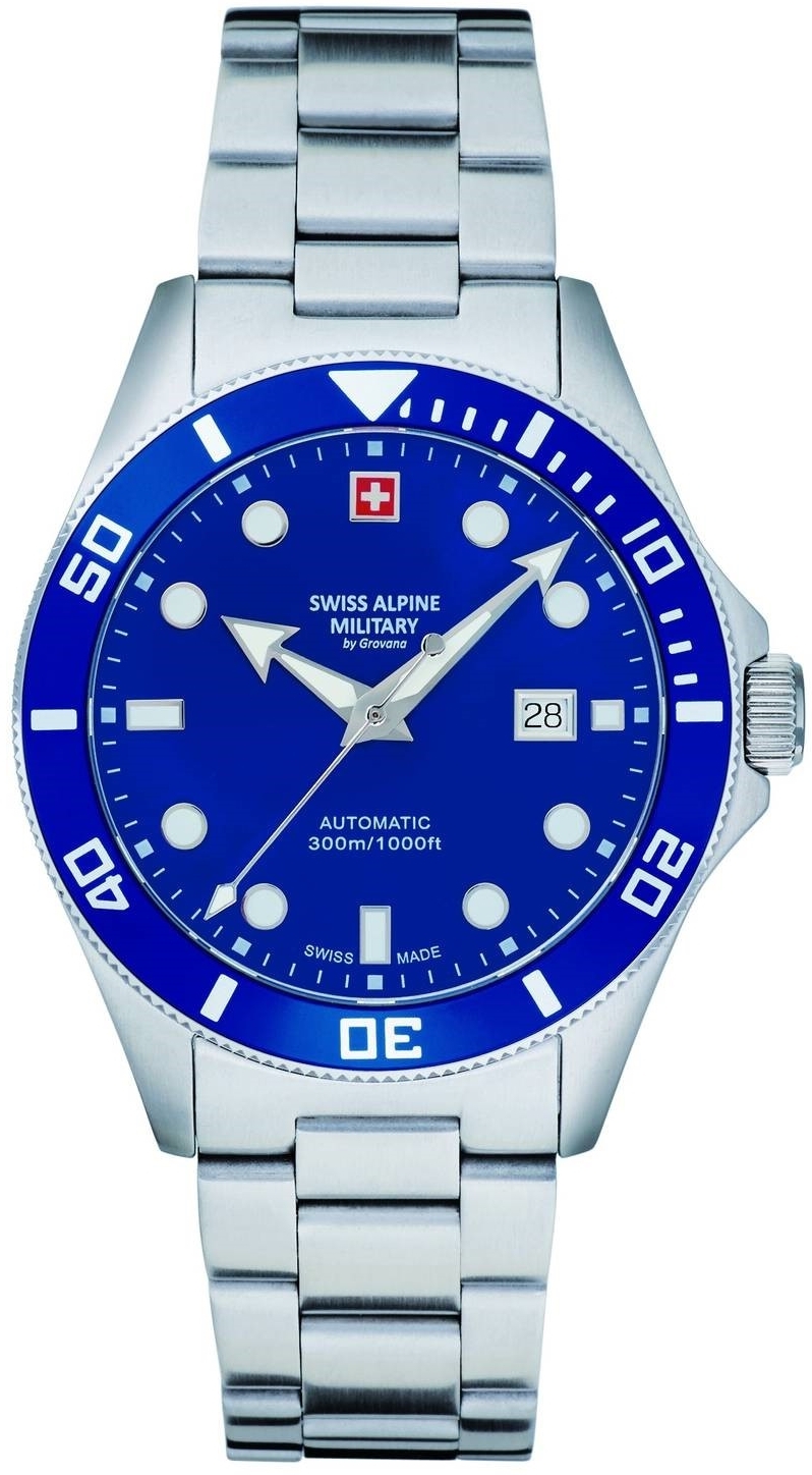 Swiss Alpine Military Herreklokke 7095.2135 Deep Sea Diver Blå/Stål