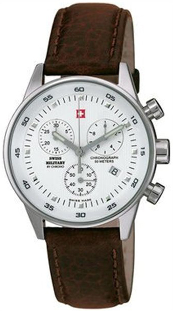 Swiss Military by Chrono 34005.04 Classic Hvit/Lær Ø36 mm