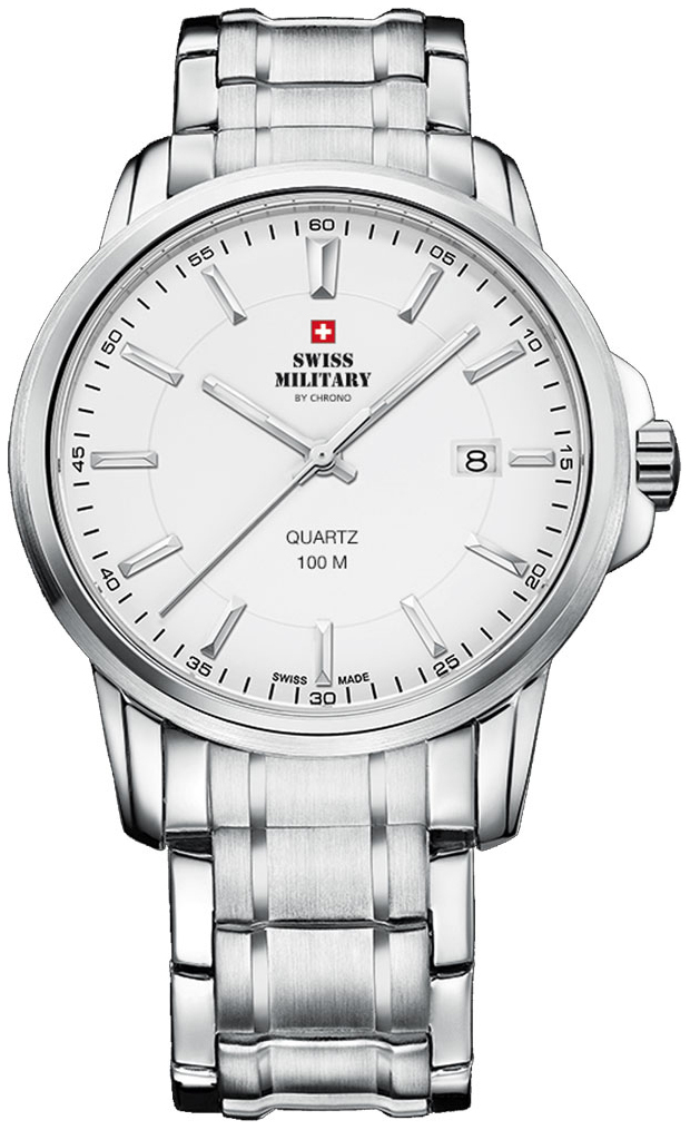 Swiss Military by Chrono Herreklokke SM34039.02 Classic Hvit/Stål