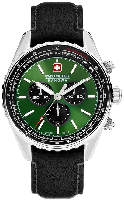 Swiss Military Hanowa Herreklokke SMWGC0000305 Afterburn Grønn/Lær