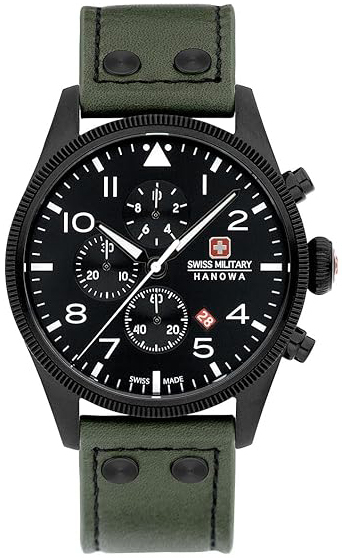Swiss Military Hanowa Herreklokke SMWGC0000430 Thunderbolt Sort/Lær
