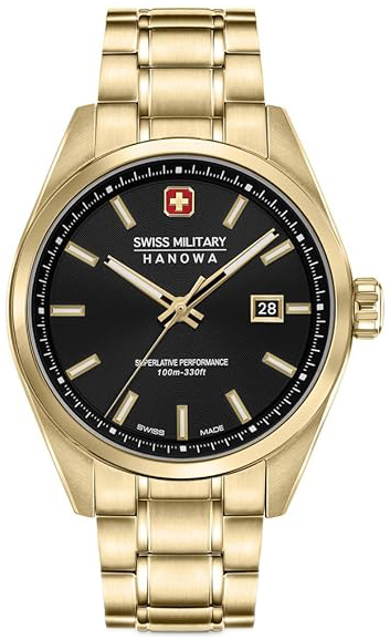 Swiss Military Hanowa Herreklokke SMWGH0004110 Pioneer Sort/Gulltonet