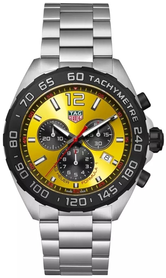 TAG Heuer Herreklokke CAZ101AM.BA0842 Formula 1 Chronograph Gul/Stål