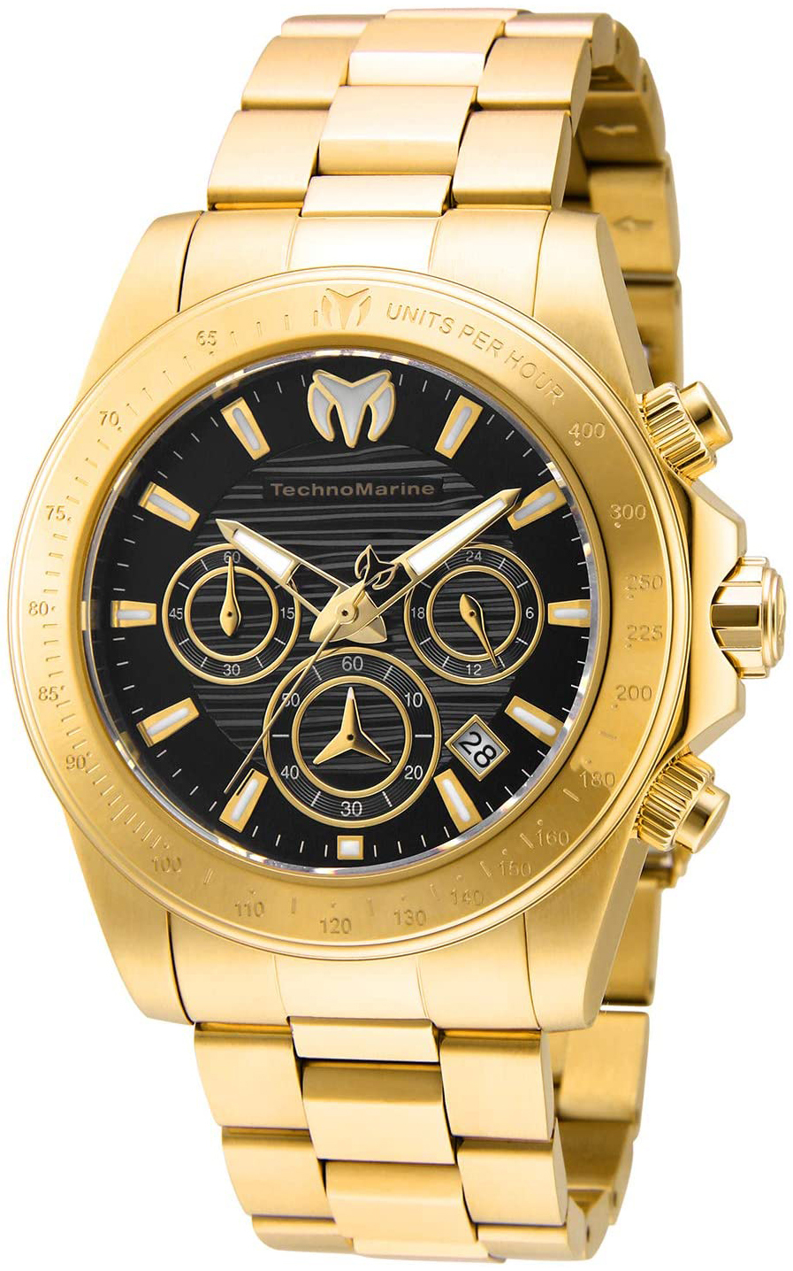 Technomarine Herreklokke TM-219005 Sort/Gulltonet stål Ø42 mm