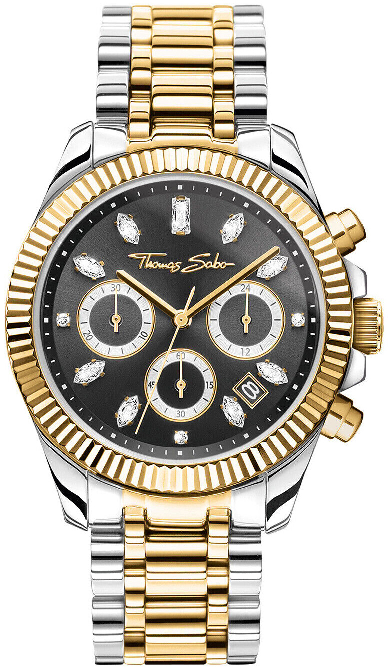 Thomas Sabo WA0398-291-201 Divine Grå/Gulltonet stål Ø38 mm