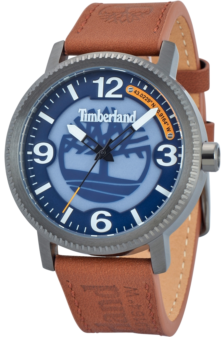 Timberland Herreklokke TDWGA2101503 Scusset Blå/Lær Ø44 mm