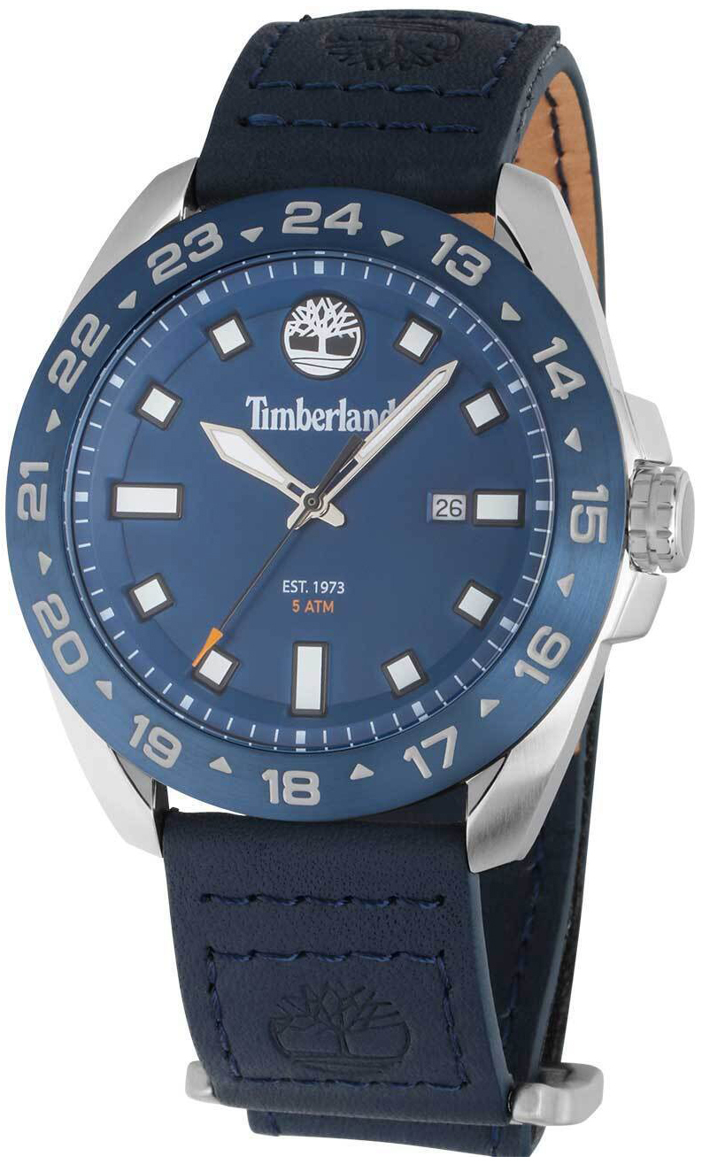 Timberland Herreklokke TDWGB0029403 Carrigan Blå/Lær Ø44 mm