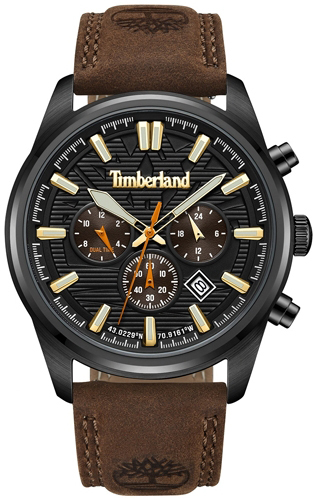 Timberland Herreklokke TDWGF0009603 Classic Sort/Lær Ø45 mm