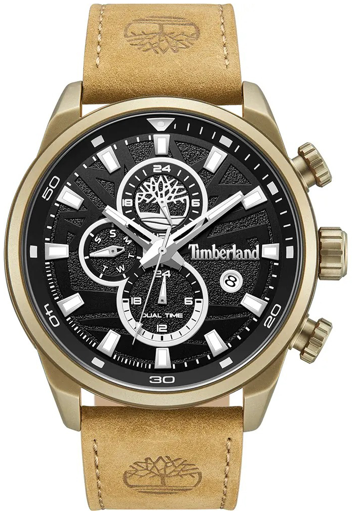 Timberland Herreklokke TDWGF0056302 Henniker Ii Sort/Lær Ø46 mm