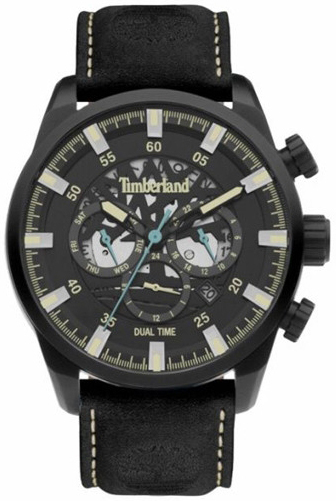 Timberland Herreklokke TDWGF2100601 Classic Sort/Lær Ø46 mm