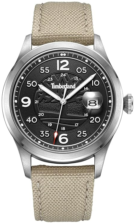 Timberland Herreklokke TDWGN2237506 Cornwall Sort/Lær Ø42 mm