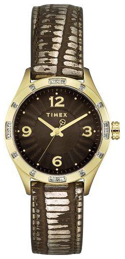 Timex 99999 Dameklokke T2M599 Brun/Lær Ø28 mm