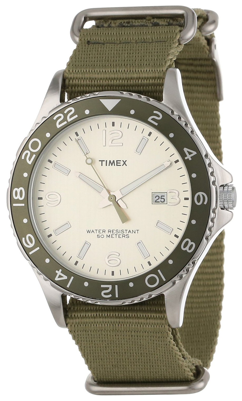 Timex Herreklokke T2P035KW Beige/Tekstil Ø44 mm - Timex