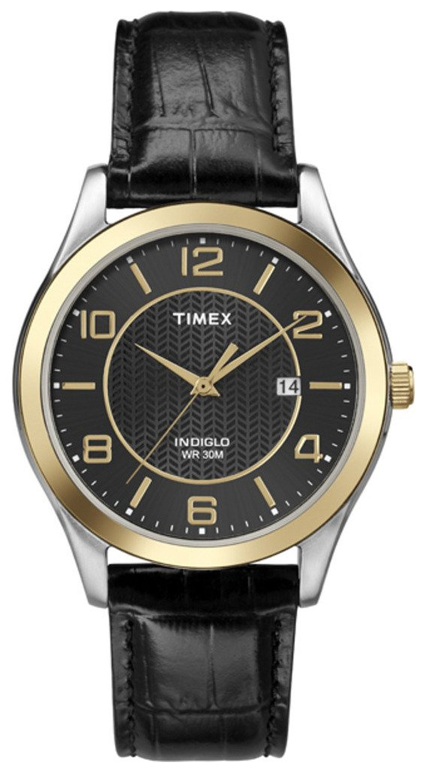Timex Classic Herreklokke T2P450 Sort/Lær Ø40 mm