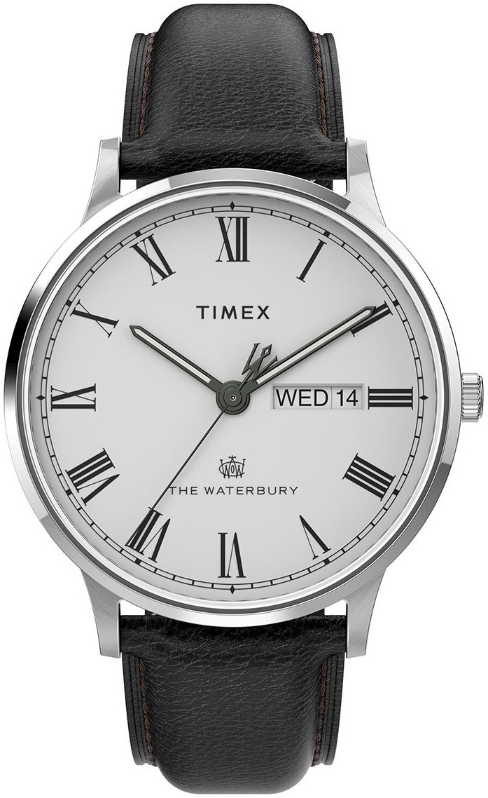 Timex Herreklokke TW2U88400 The Waterbury Hvit/Lær Ø40 mm