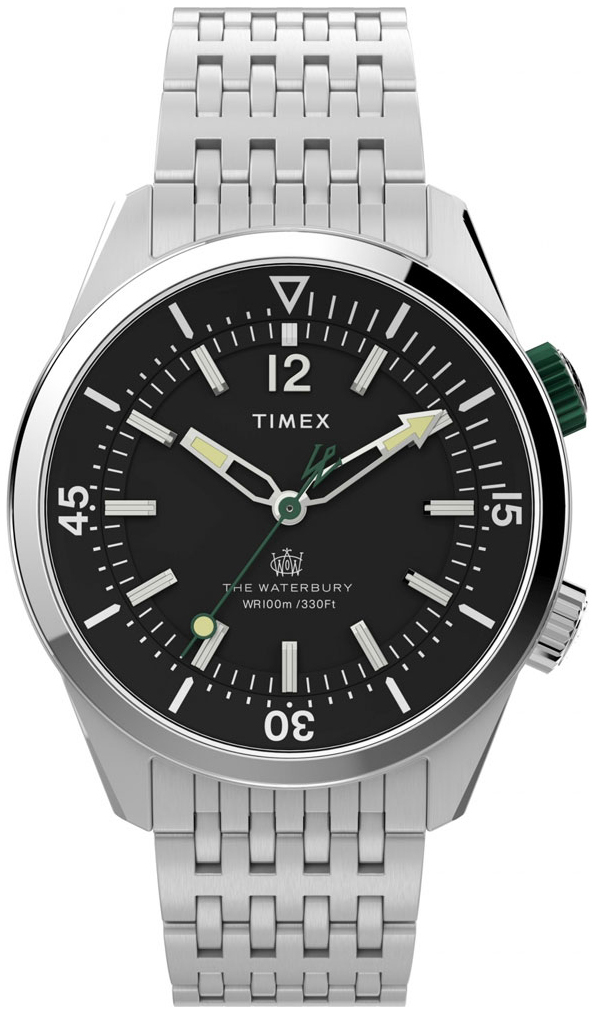 Timex Herreklokke TW2V49700 The Waterbury Sort/Stål Ø41 mm