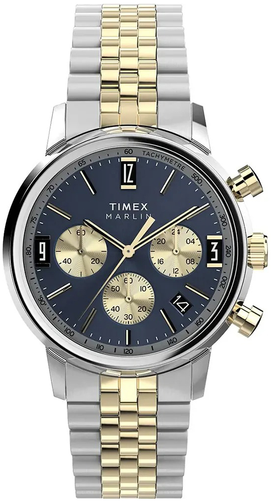 Timex Herreklokke TW2W60200 Marlin Blå/Gulltonet stål Ø40 mm