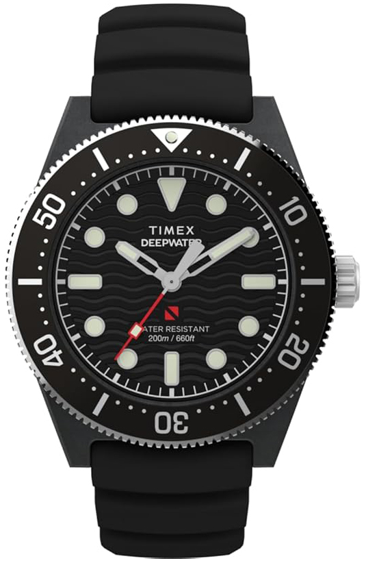 Timex Herreklokke TW2Y02200 Deepwater Sort/Gummi Ø43 mm