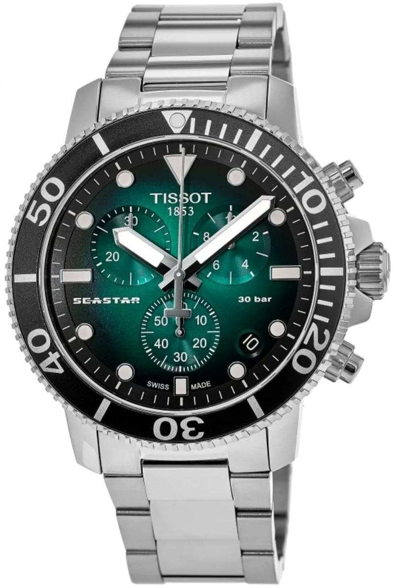 Tissot Herreklokke T120.417.11.091.01 Seastar Grønn/Stål Ø45.5 mm