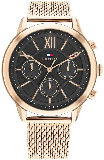 Tommy Hilfiger Herreklokke 1710525 Morrison Sort/Rose-gulltonet stål