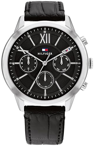 Tommy Hilfiger Herreklokke 1710527 Morrison Sort/Lær Ø44 mm