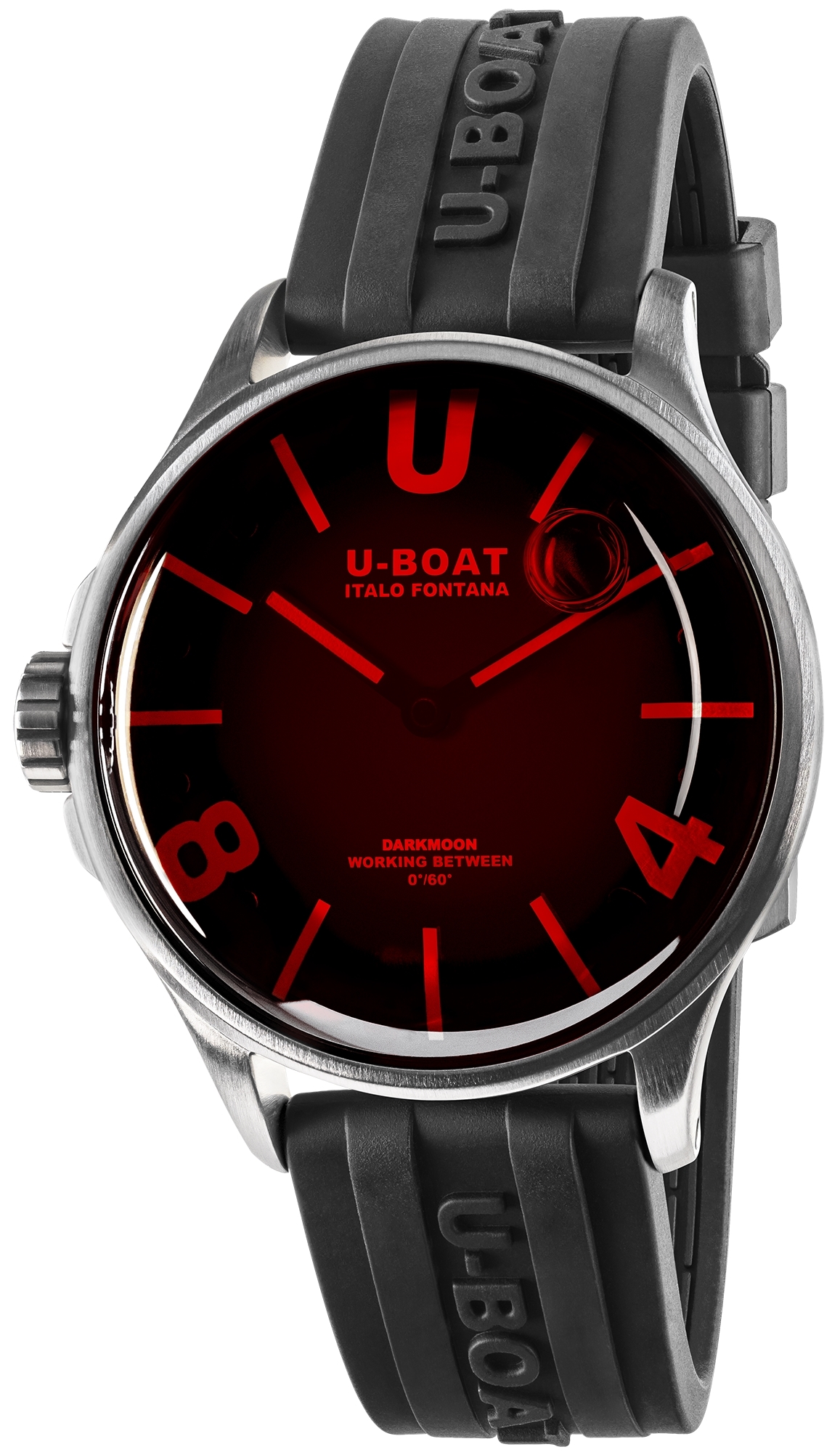 U-Boat Herreklokke 9305 Darkmoon Rød/Gummi Ø40 mm
