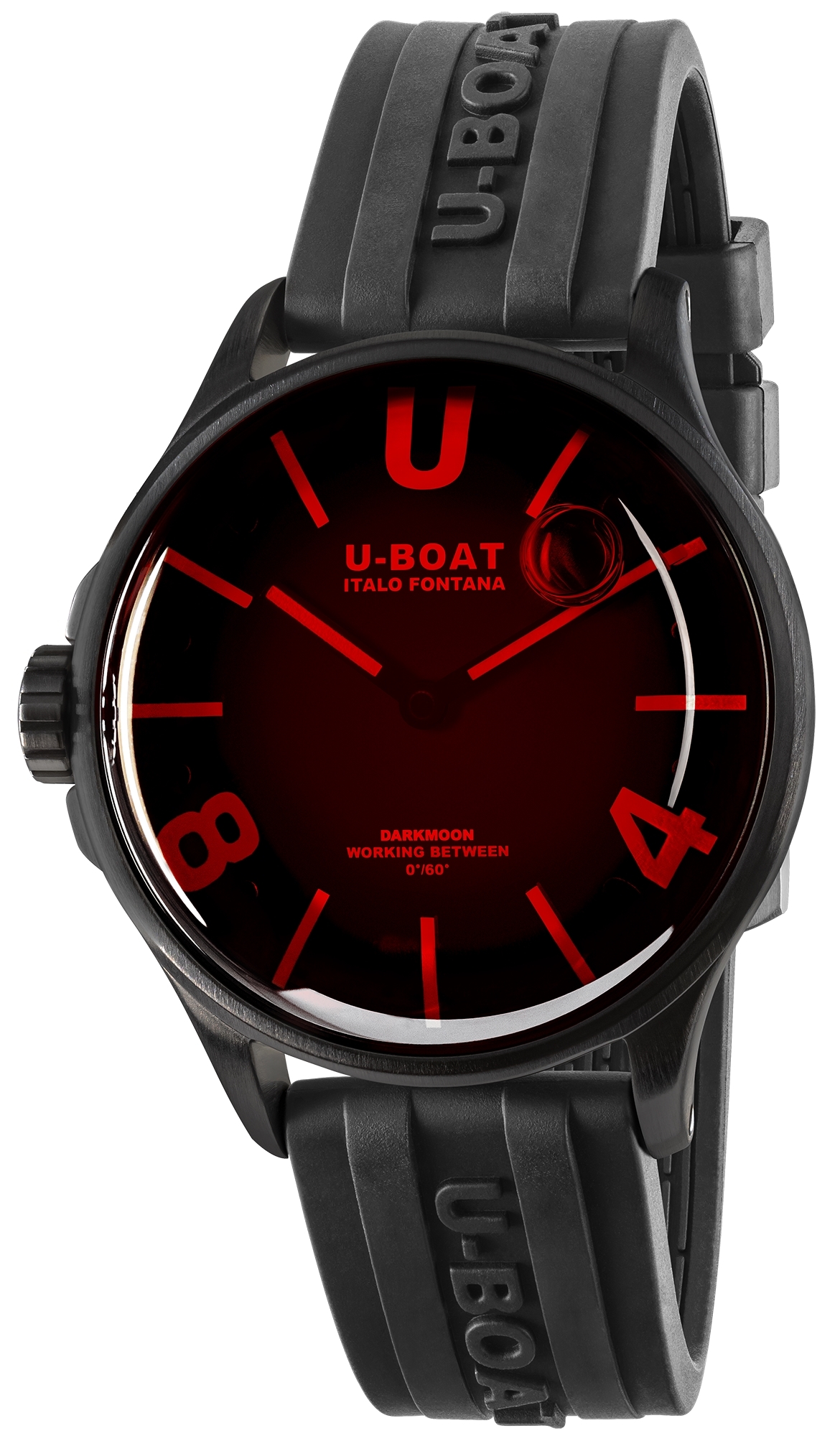 U-Boat Herreklokke 9306 Darkmoon Rød/Gummi Ø40 mm