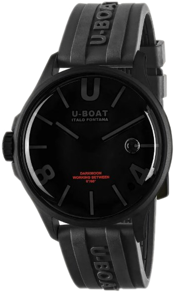 U-Boat Herreklokke 9544 Darkmoon Sort/Gummi Ø44 mm