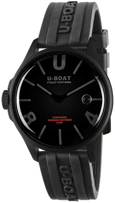U-Boat 9545 Darkmoon Sort/Gummi Ø40 mm