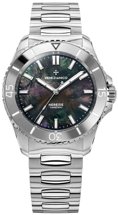 Venezianico Herreklokke 3121540C Nereide Tungsteno Sort/Stål Ø39 mm