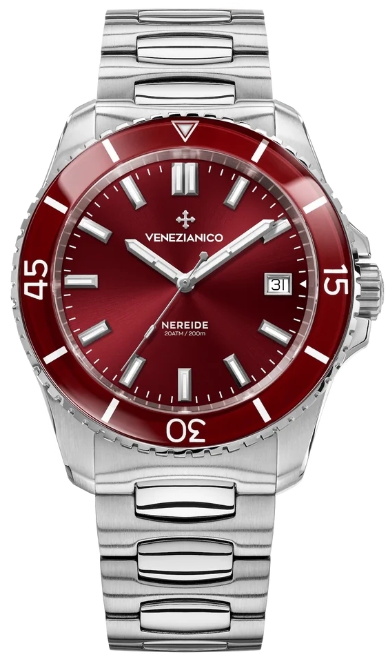 Venezianico Herreklokke 3321513C Nereide Rød/Stål Ø42 mm