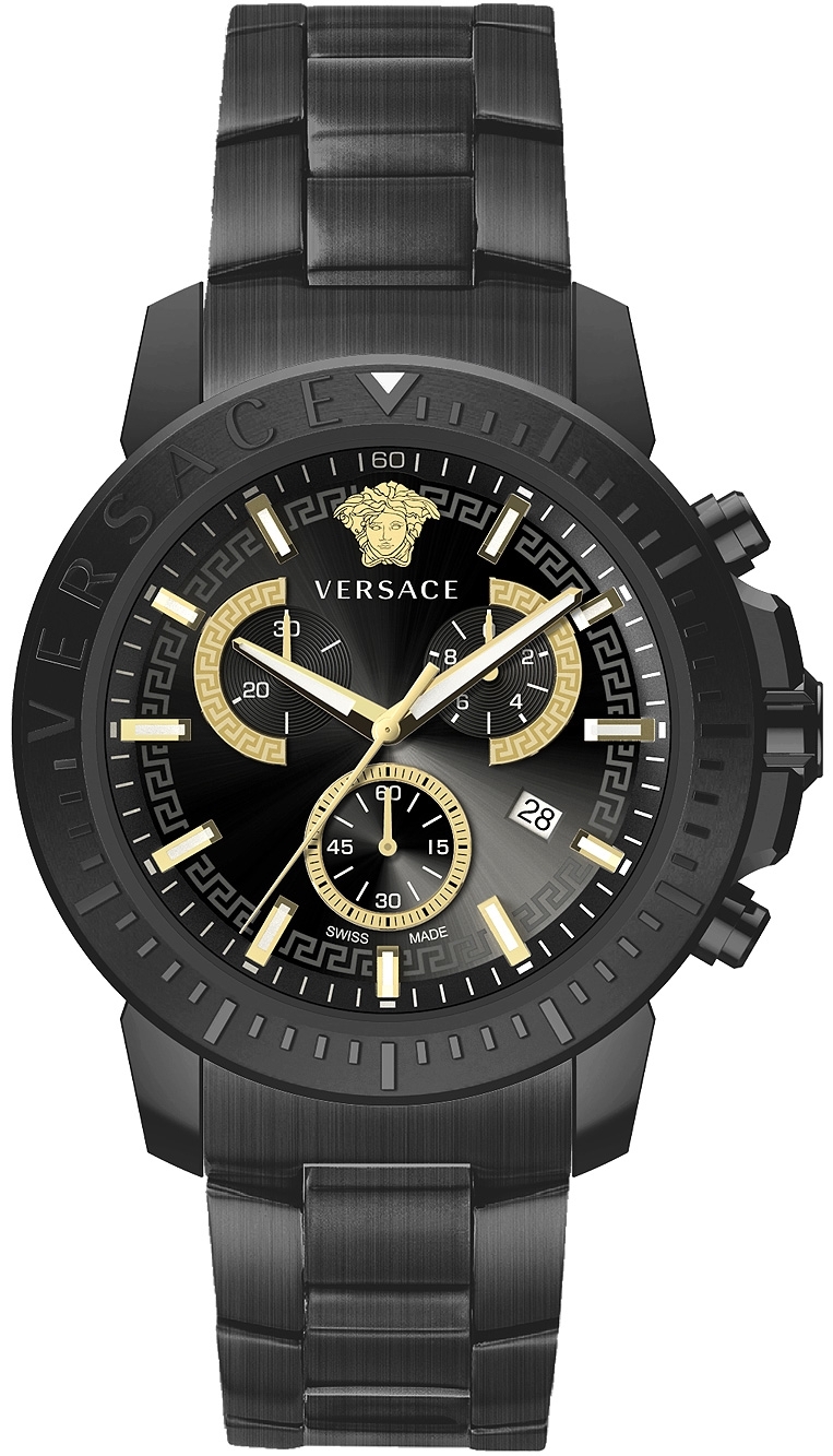 Versace Herreklokke VE2E00621 New Chrono Chronograph 45mm Sort/Stål