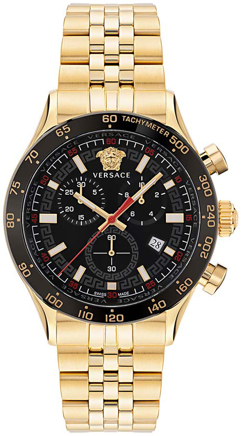 Versace Herreklokke VE2U00622 Hellenyium Sort/Gulltonet stål Ø44 mm