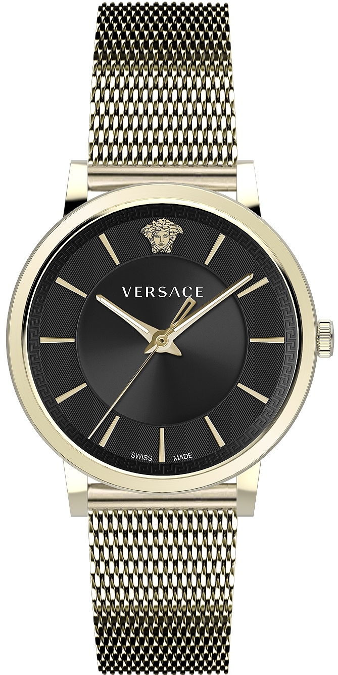 Versace Herreklokke VE5A00920 V Circle Sort/Gulltonet stål Ø42 mm