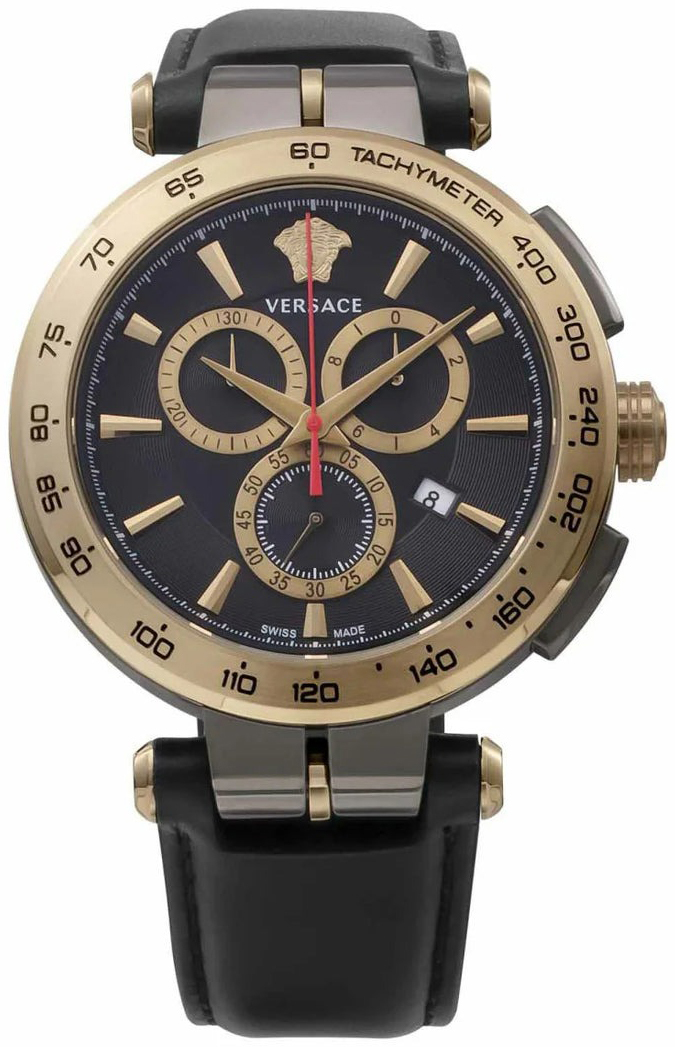 Versace Herreklokke VE6CA0323 Aion Sort/Lær Ø45 mm