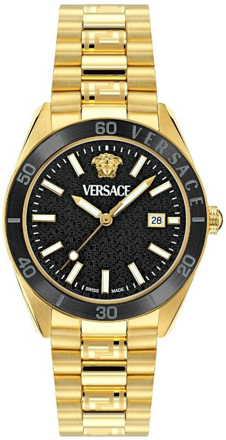 Versace Herreklokke VE8E00624 V Dome Sort/Gulltonet stål Ø42 mm