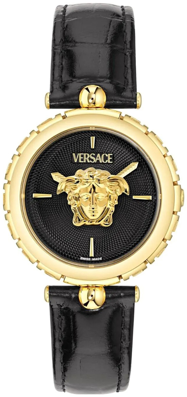 Versace VE9D00124 Medusa Sort/Lær Ø38 mm