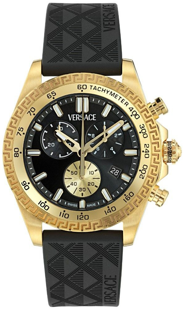 Versace Herreklokke VE9K00224 Chrono X Sort/Gummi Ø44 mm