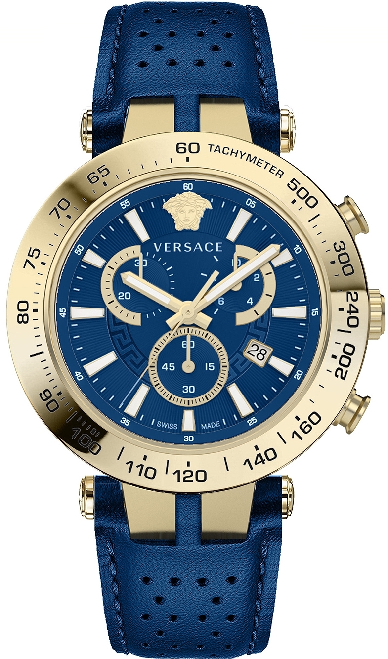 Versace Herreklokke VEJB00322 Bold Blå/Lær Ø46 mm