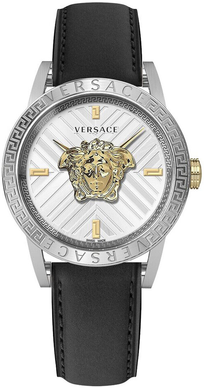 Versace Herreklokke VESN00222 V Code Sølvfarget/Lær Ø43 mm