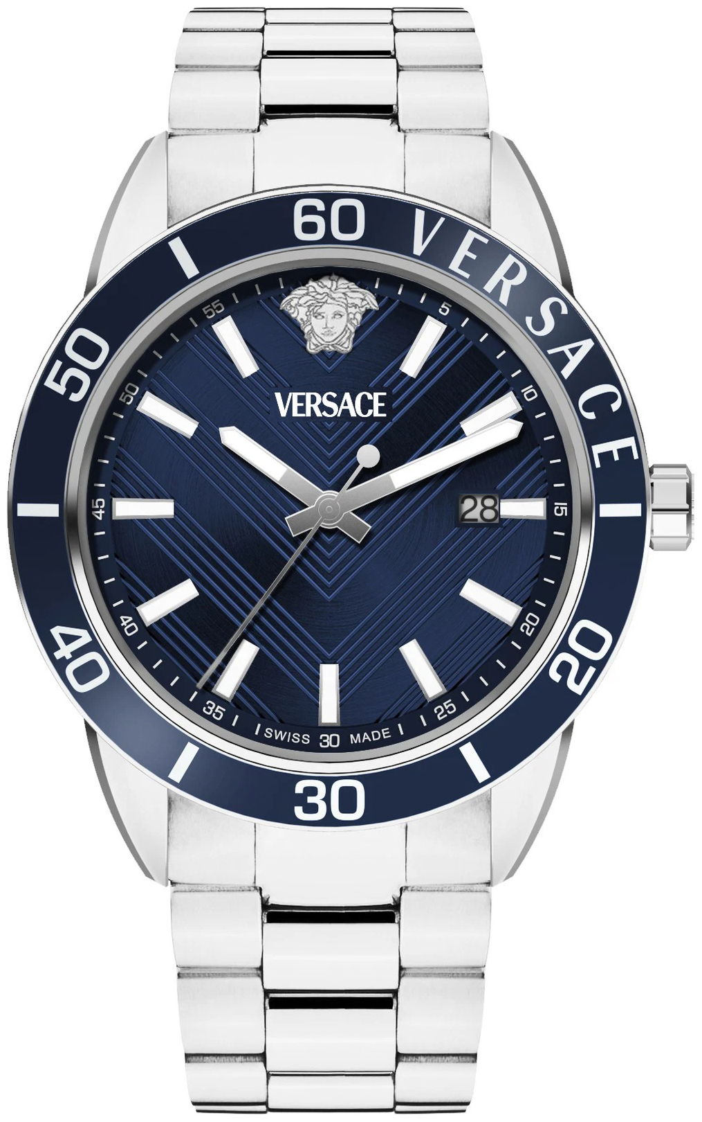 Versace Herreklokke VEYCA0424 Greca Blå/Stål Ø43 mm