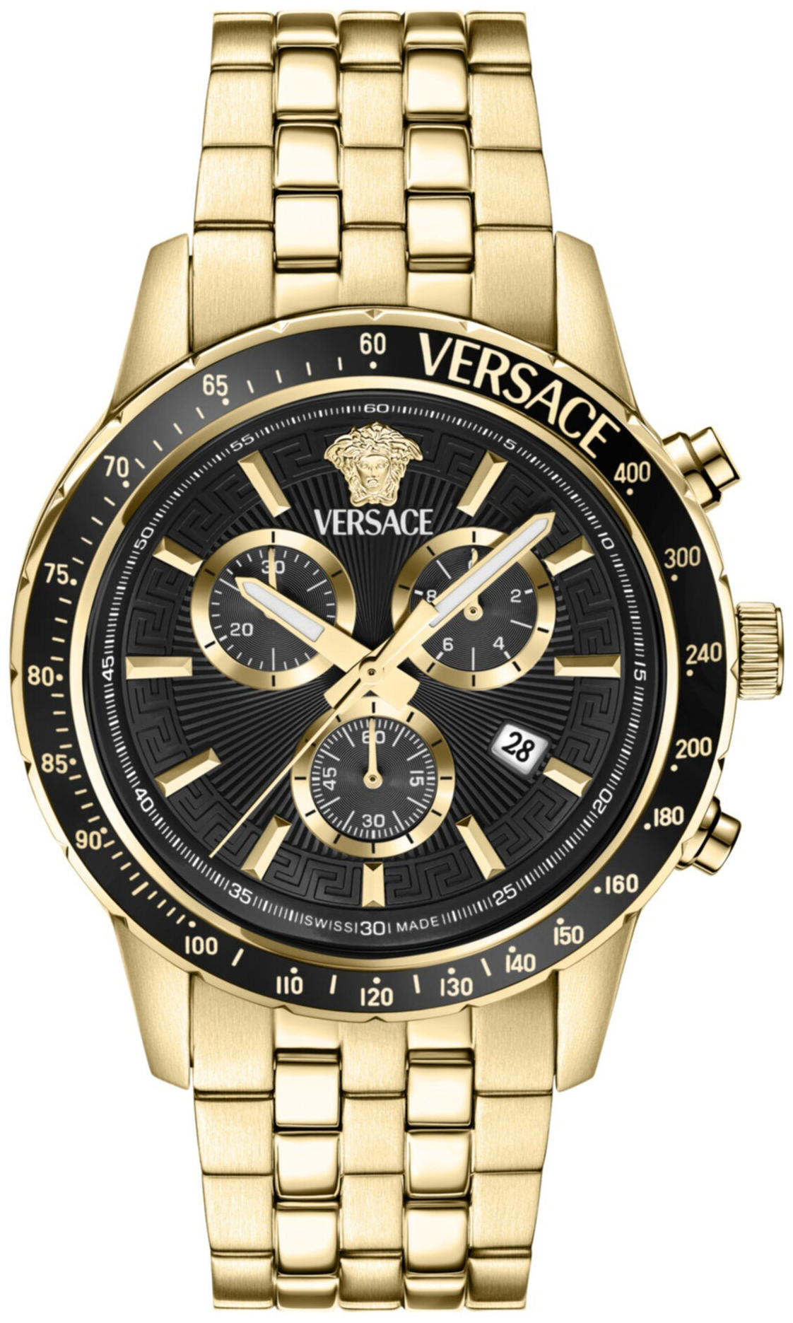 Versace Herreklokke VEZCA0724 Sport Sort/Gulltonet stål Ø44 mm