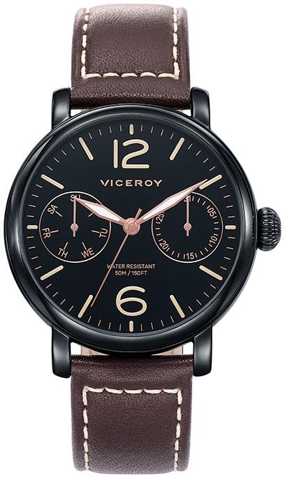 Viceroy Herreklokke 471047-55 Classic Sort/Lær Ø42 mm