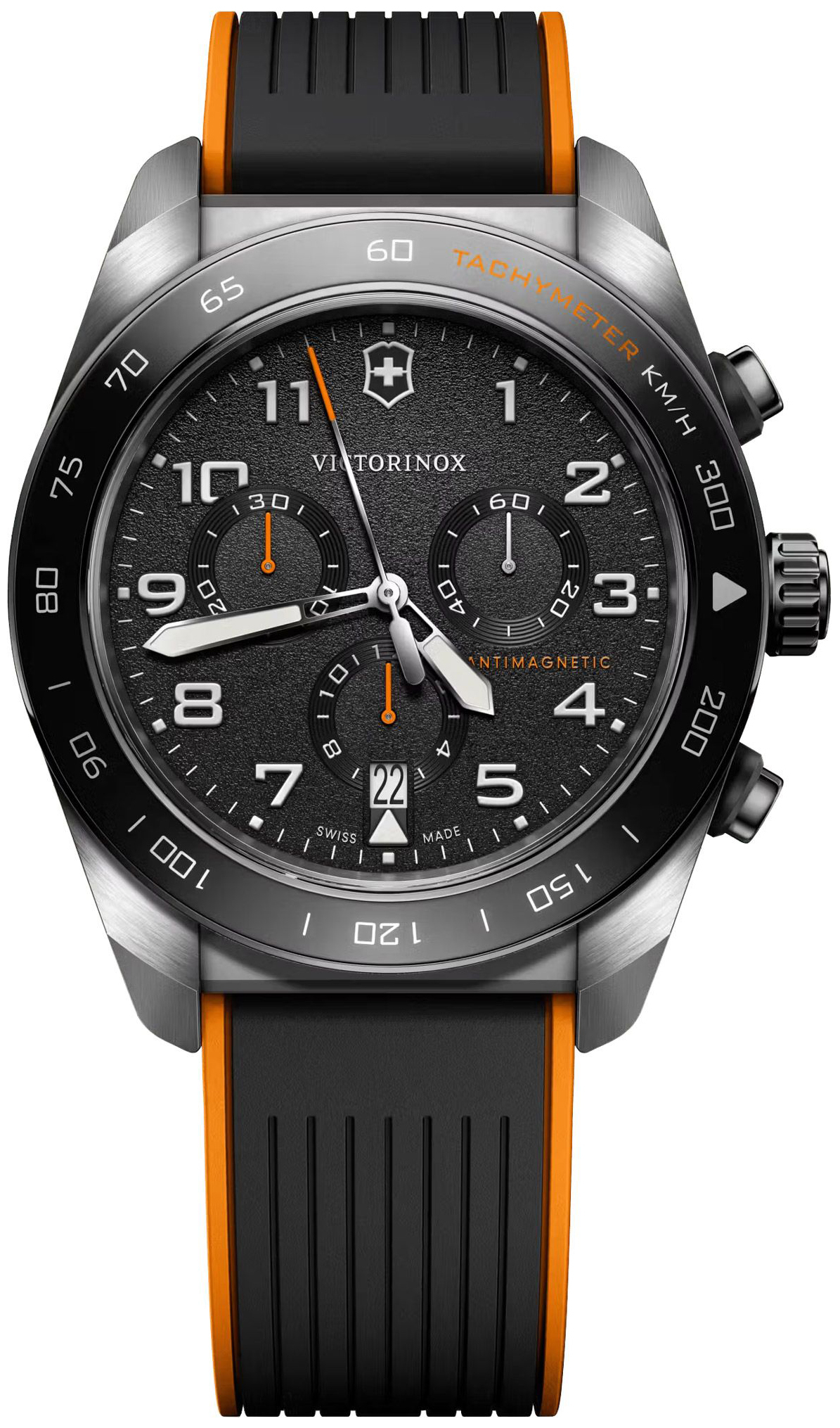 Victorinox Herreklokke 242050 Swiss Army Sort/Gummi Ø42 mm