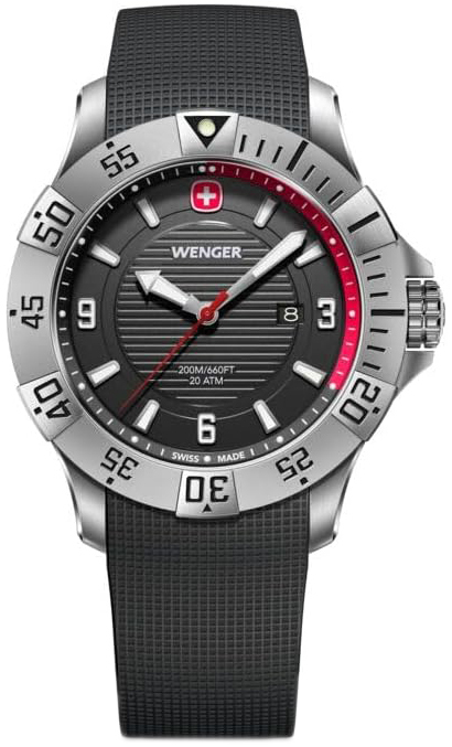 Wenger Herreklokke 01.0641.138 Seaforce Sort/Gummi Ø43 mm